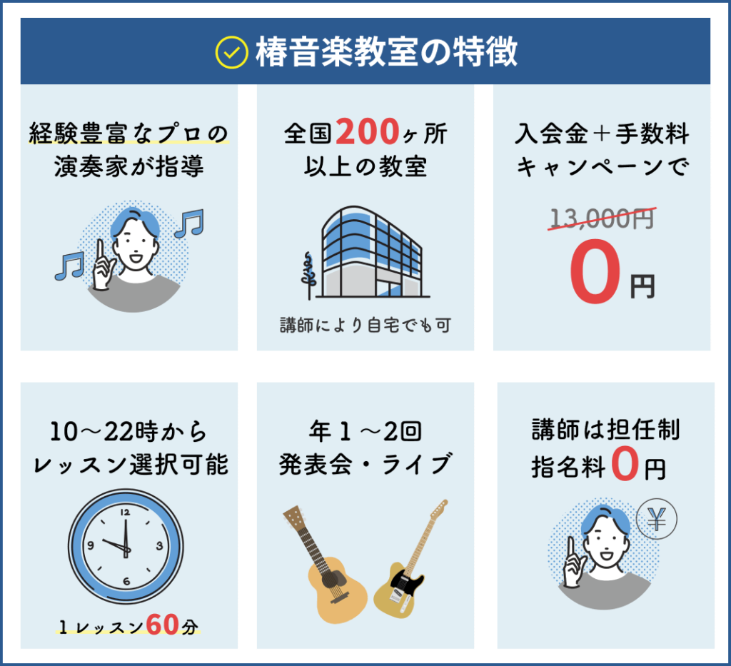 椿音楽教室の特徴